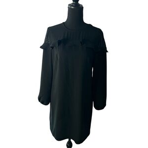 Ann Taylor LOFT Classic Black Cocktail Dress with Sheer Detail Size 2